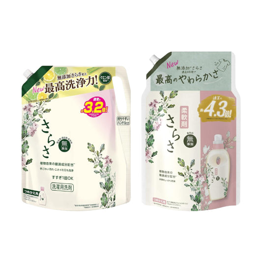 아기들을 위한 세제 1위! 사라사 식물유래 성분 액체세제/섬유유연제 리필 시리즈