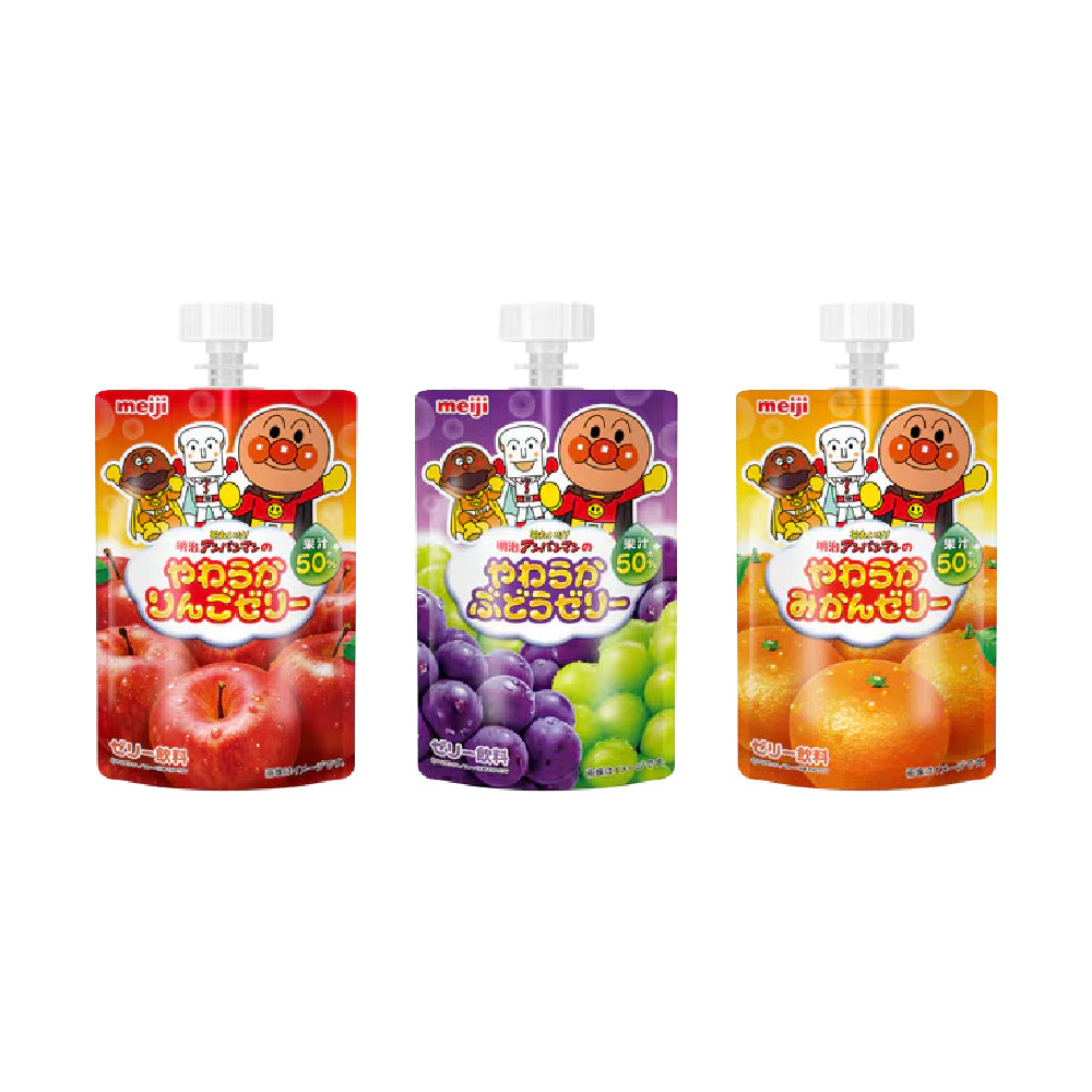 [메이지] 날아라 호빵맨 부드러운 과일 젤리 100g 3종 시리즈