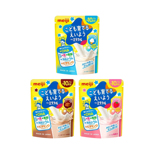 [메이지] 미라후루 우유에 타먹는 분말 75g 3종 시리즈