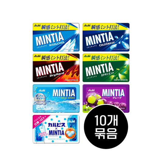 [SET] [아사히] 민티아(MINTIA) 목캔디 50알 시리즈(7종) 10묶음