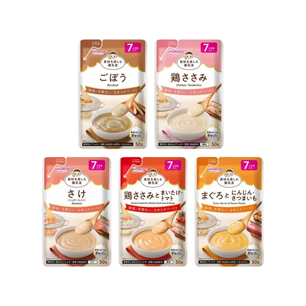 [와코도] 재료를 즐기는 이유식 50g 5종 시리즈 (7개월~)
